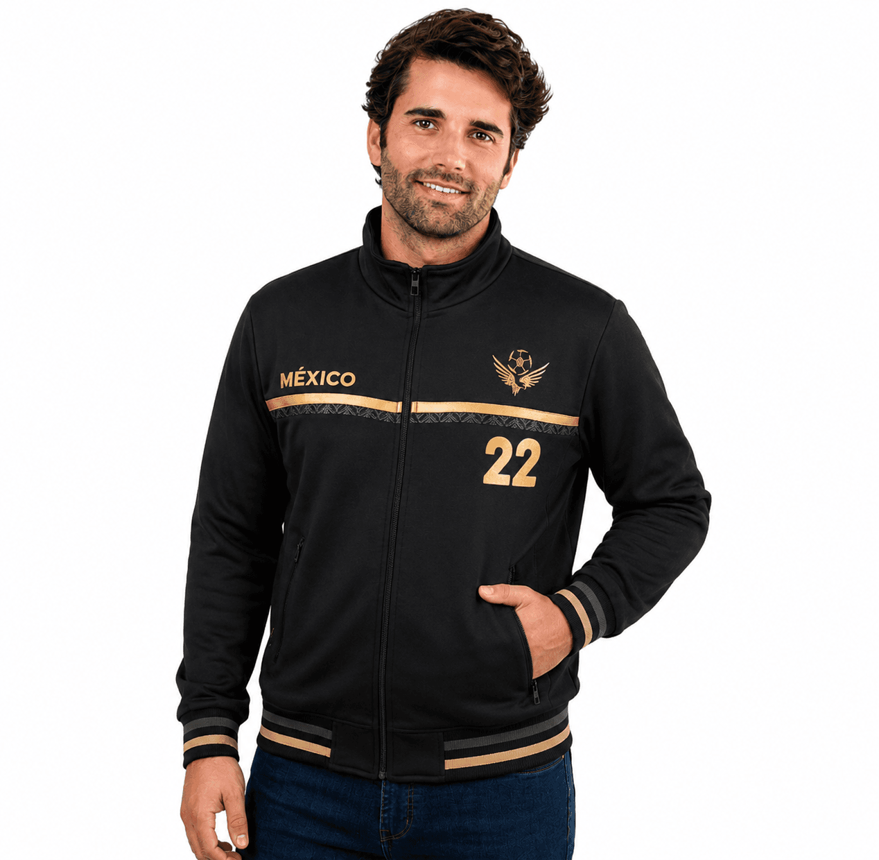 SUDADERA MUNDIALISTA MÉXICO EN COLOR NEGRO