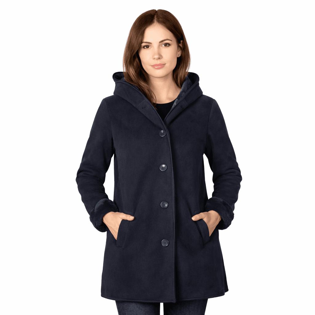 Abrigo Estilo Polar Buttons con  Forro de Fur