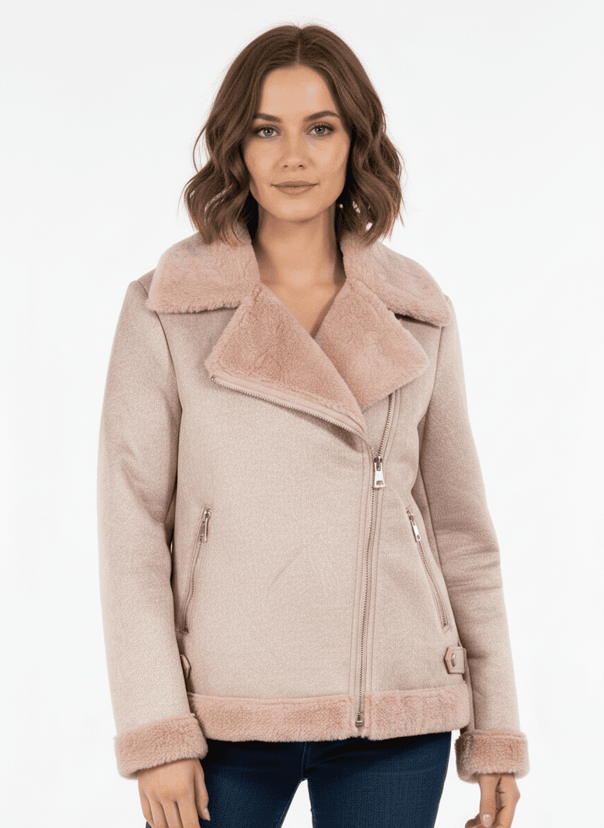 Chaqueta de Gamuza Elegant con Forro de Fur